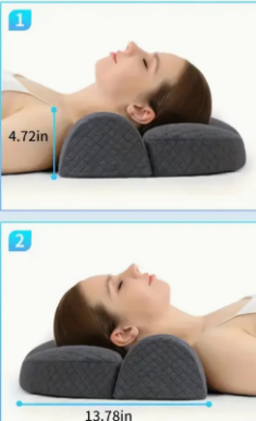 woman laying on ergonomic pillow 